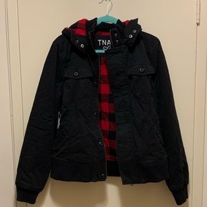 NWT TNA Maverick Jacket Black/Red Plaid XL